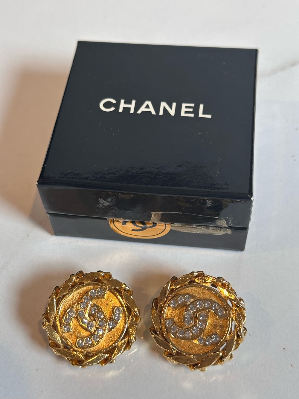 Authe Chanel Coco Mark Large vintage coconut stone